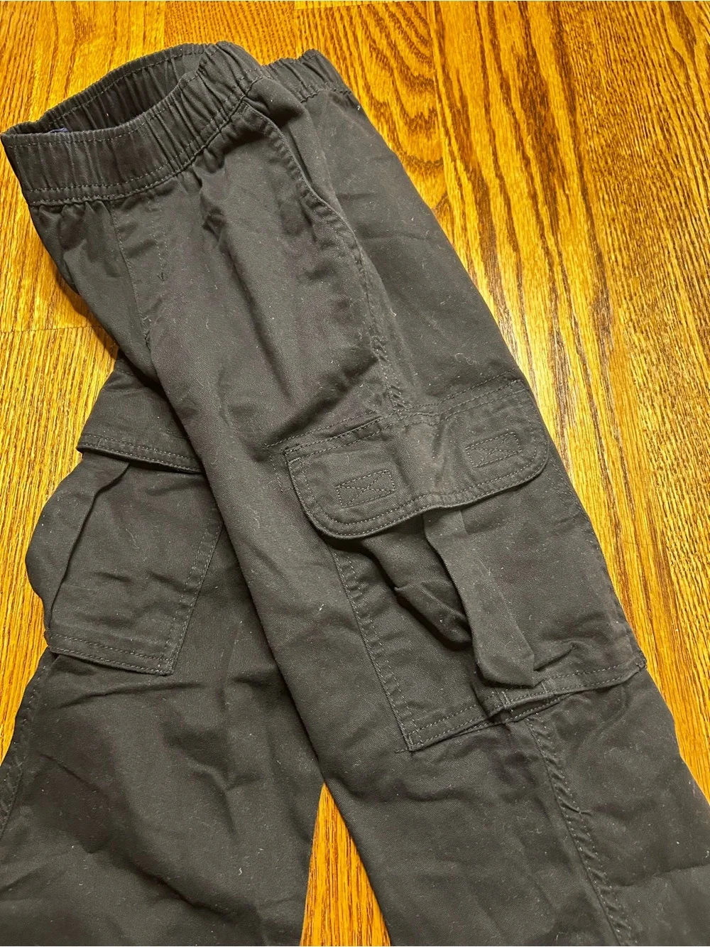 The Children's Place Black Cargo Pants with Elastic Waist